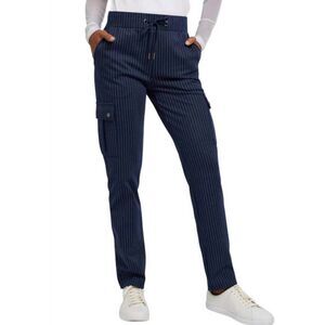 Anatomie Indie Pinstripe Pant Navy Blue White Striped